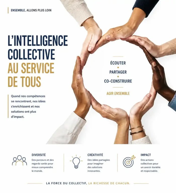 Illustration conceptuelle d'un collectif citoyen travaillant ensemble pour le bien commun