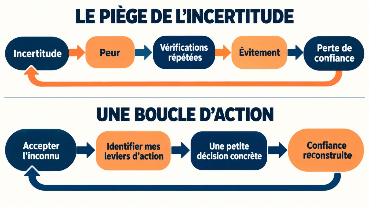Comment retrouver de la confiance dans l'incertitude : les deux boucles entre peur, évitement, acceptation et action